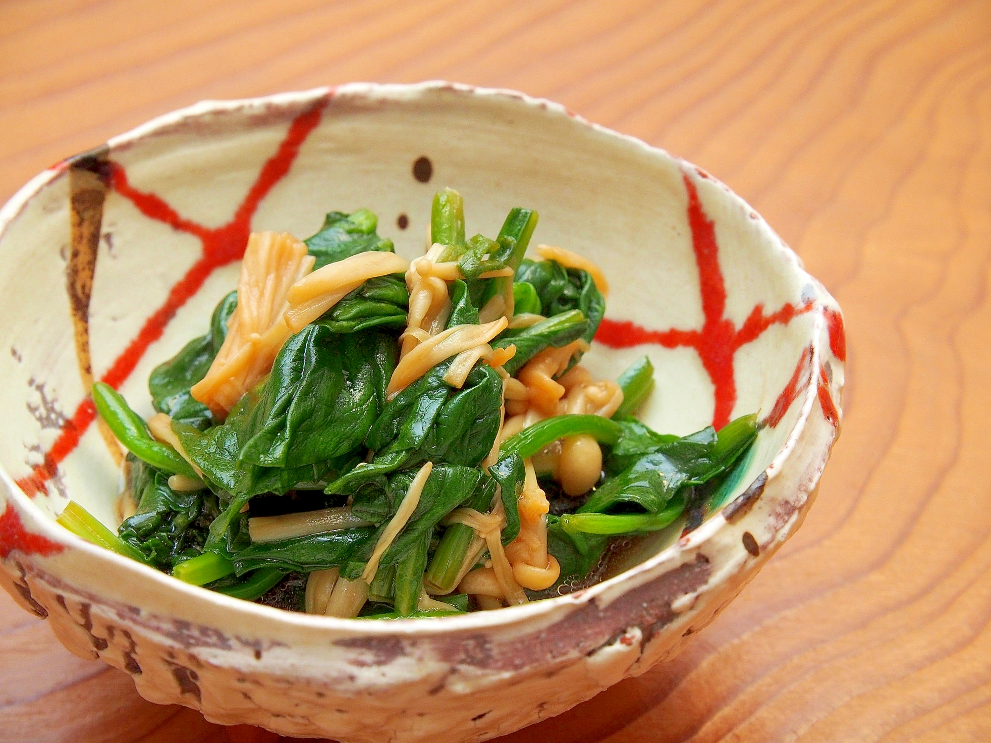 簡単おつまみ!ほうれん草とえのきの中華風和え