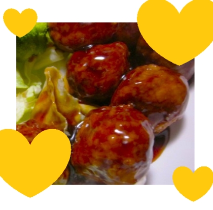 業務スーパーの冷凍肉だんごの甘酢あんかけ