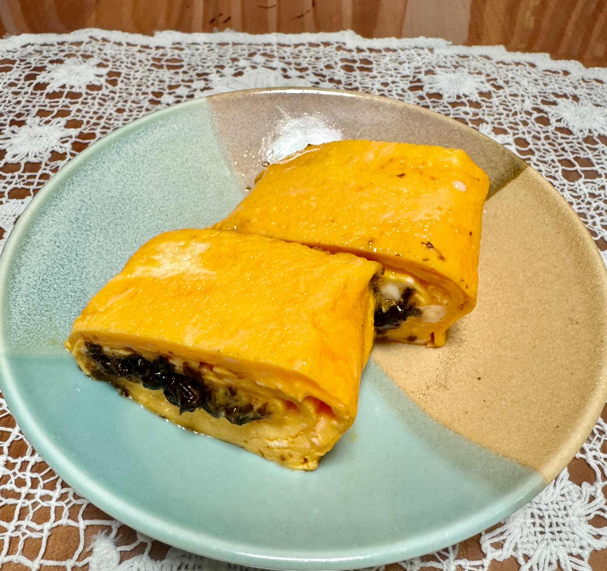 自家製昆布の佃煮を巻いたしっとり☆厚焼き卵