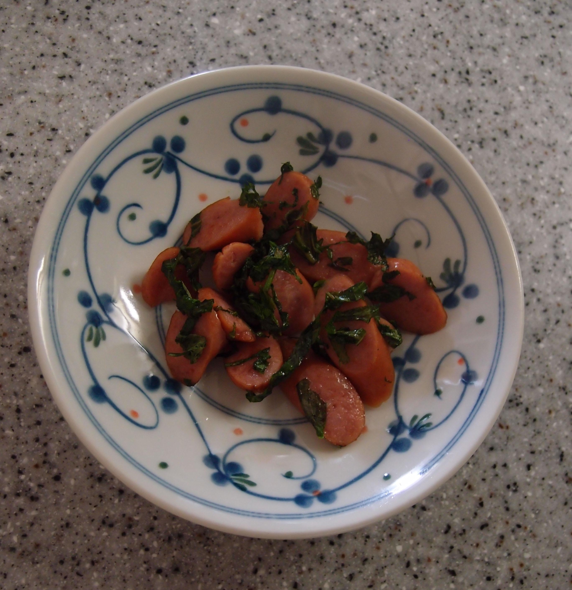ウィンナーの青じそバター醤油炒め
