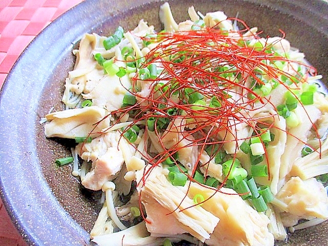 鶏むね肉ときのこのレンジ蒸し