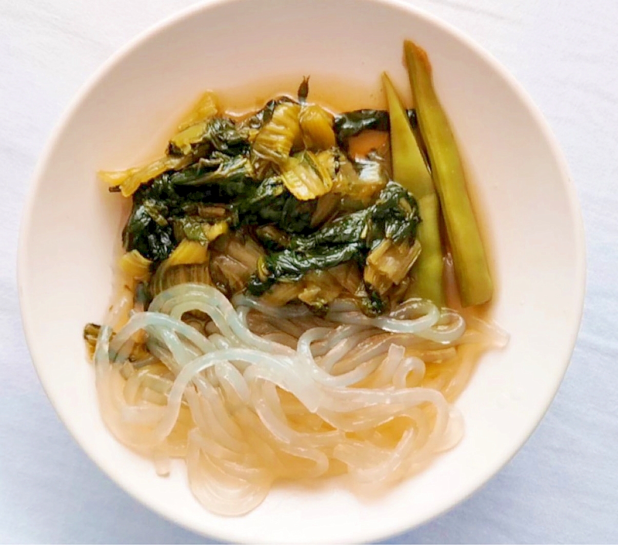 春雨と小松菜とインゲン豆の煮物