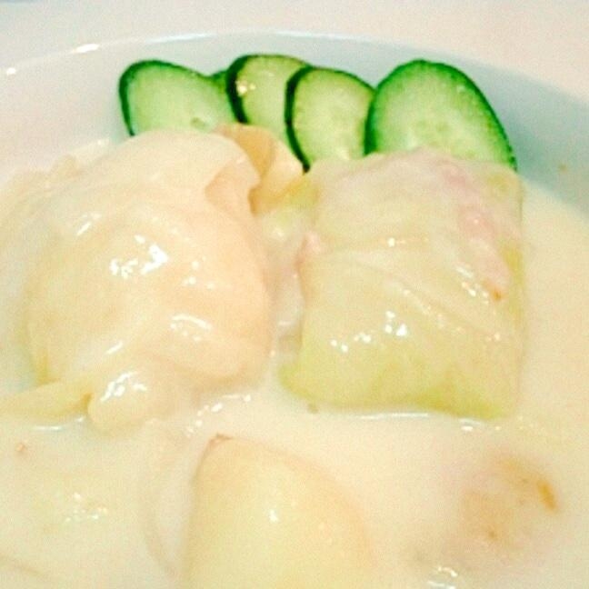 残りシチューですぐできますよ☆簡単ロールキャベツ♪