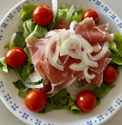 カラフル〜ᕷ˖カラートマトで生ハムサラダꕤ୭*