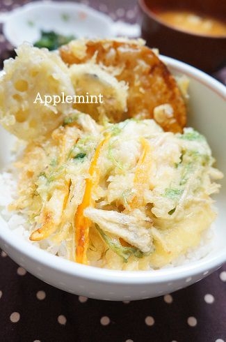 ささみと彩り野菜のかき揚げ天
