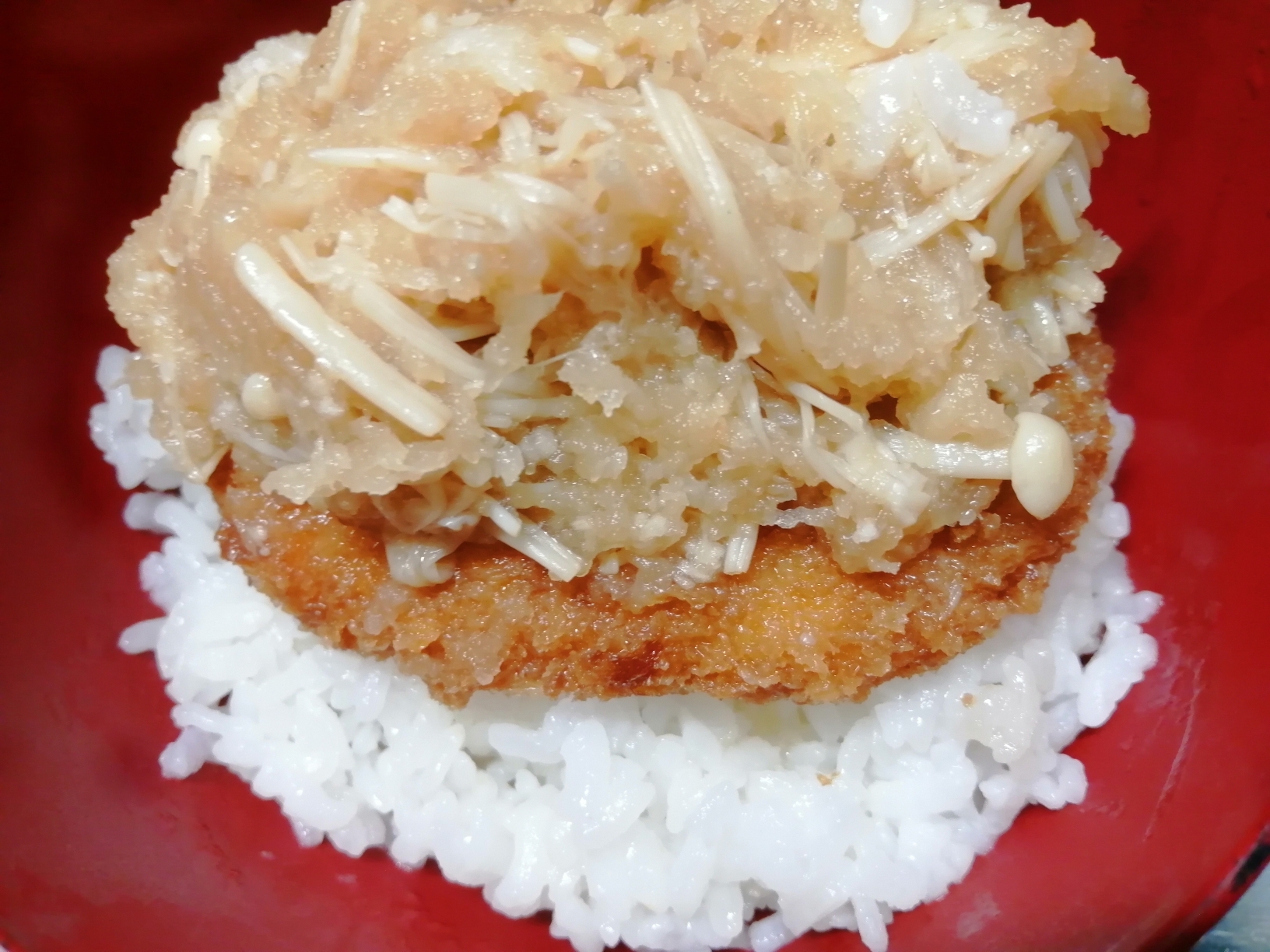 コロッケと大根おろしの丼