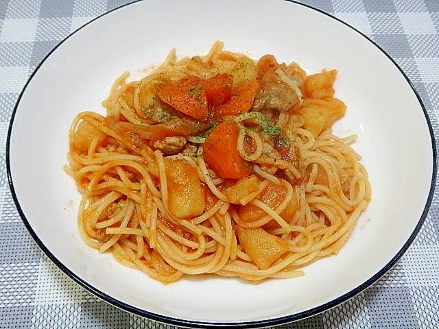 リメイク☆肉じゃがパスタ