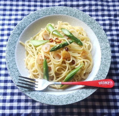 鶏肉とアスパラガスのペペロンチーノ^_^