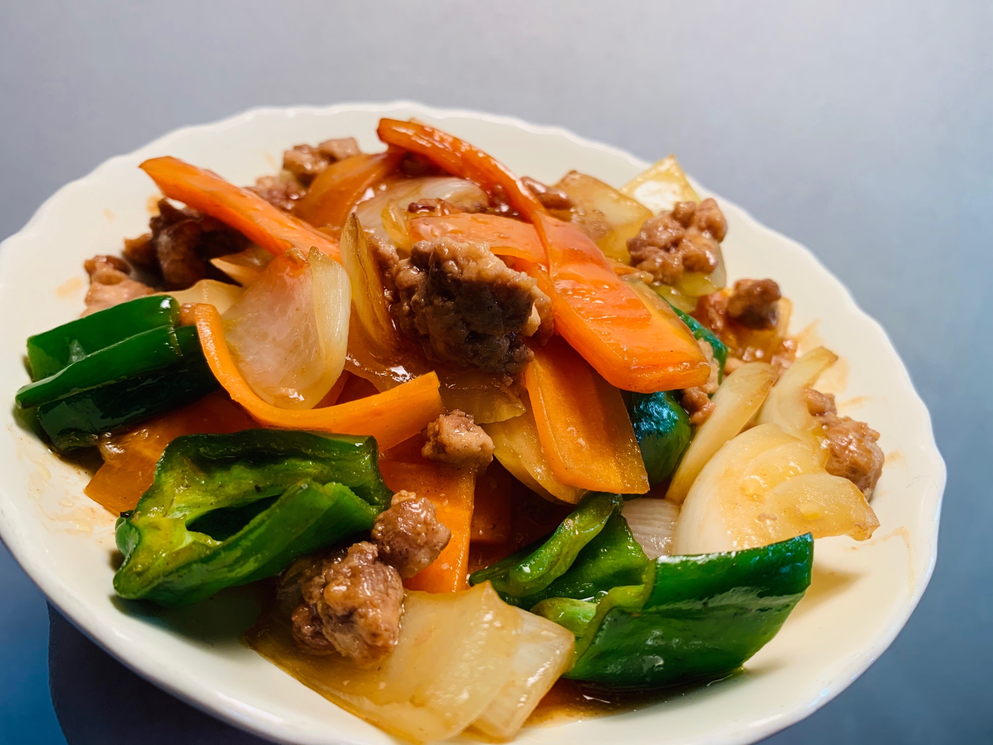 鶏そぼろと野菜のあんかけ炒め