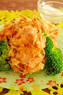 ごぼうと人参、鶏肉のかき揚げ