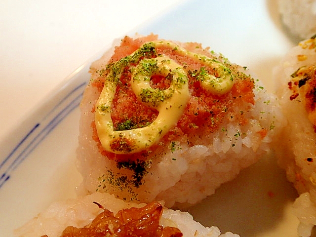 COで　あおさマヨかけ・辛子明太子の焼きおにぎり