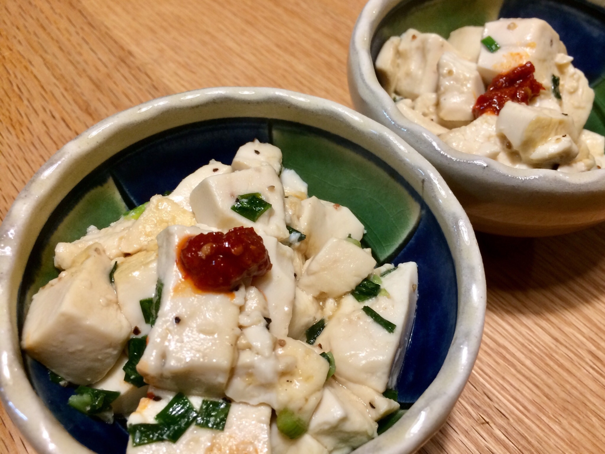 豆腐とネギの炒め物