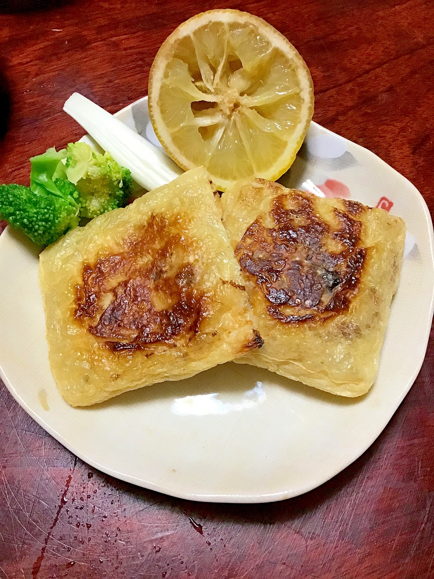 厚切りハム入り納豆巾着焼き。