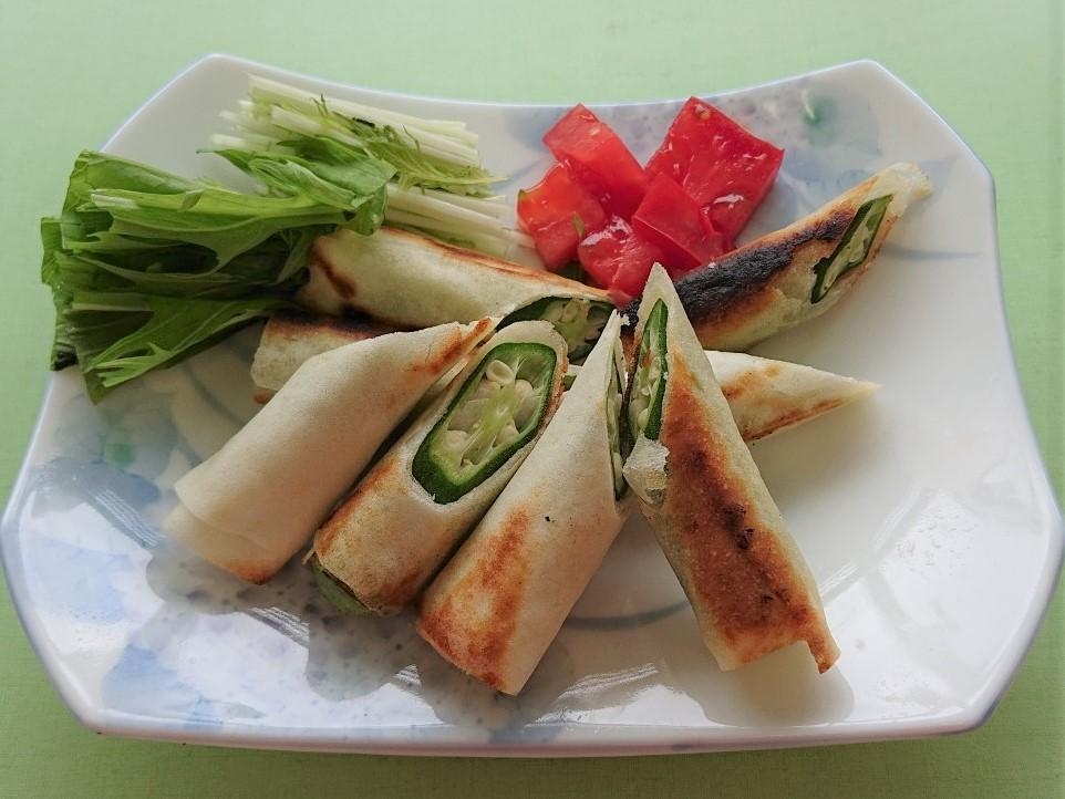 オクラの塩春巻き