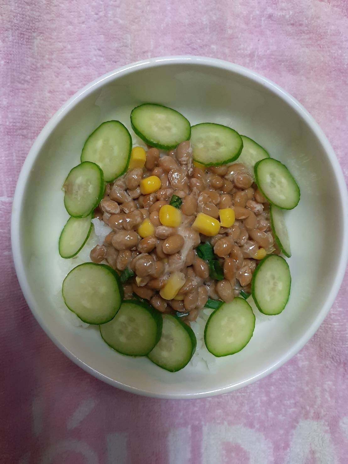 コーン納豆丼