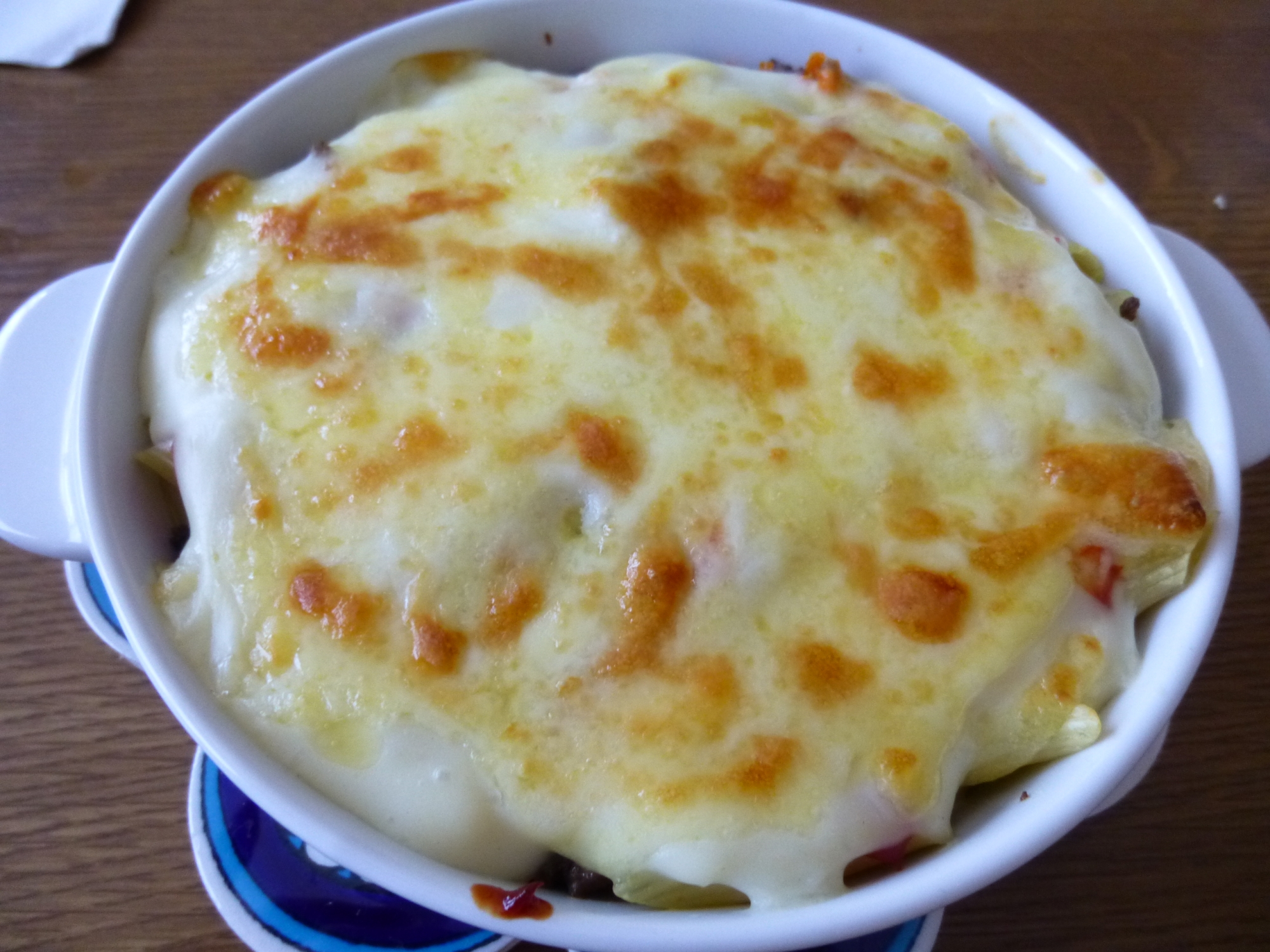 マカロニグラタン・粉ミルクホワイトソースかけ！