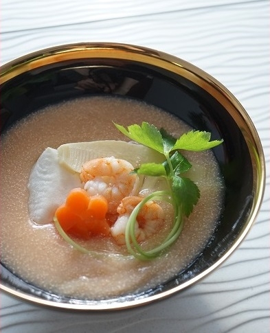 明太子とろみスープの雑煮