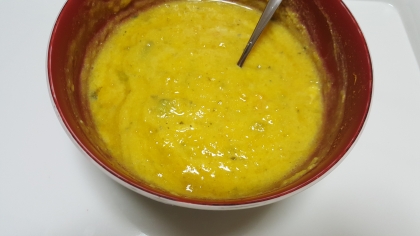 甘いかぼちゃのスープが出来ました、美味しかったです！