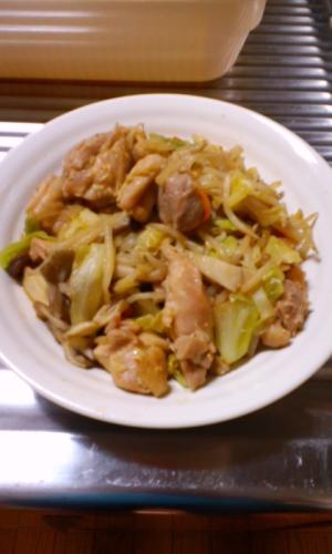 カット野菜で簡単☆鶏肉の辛味噌炒め