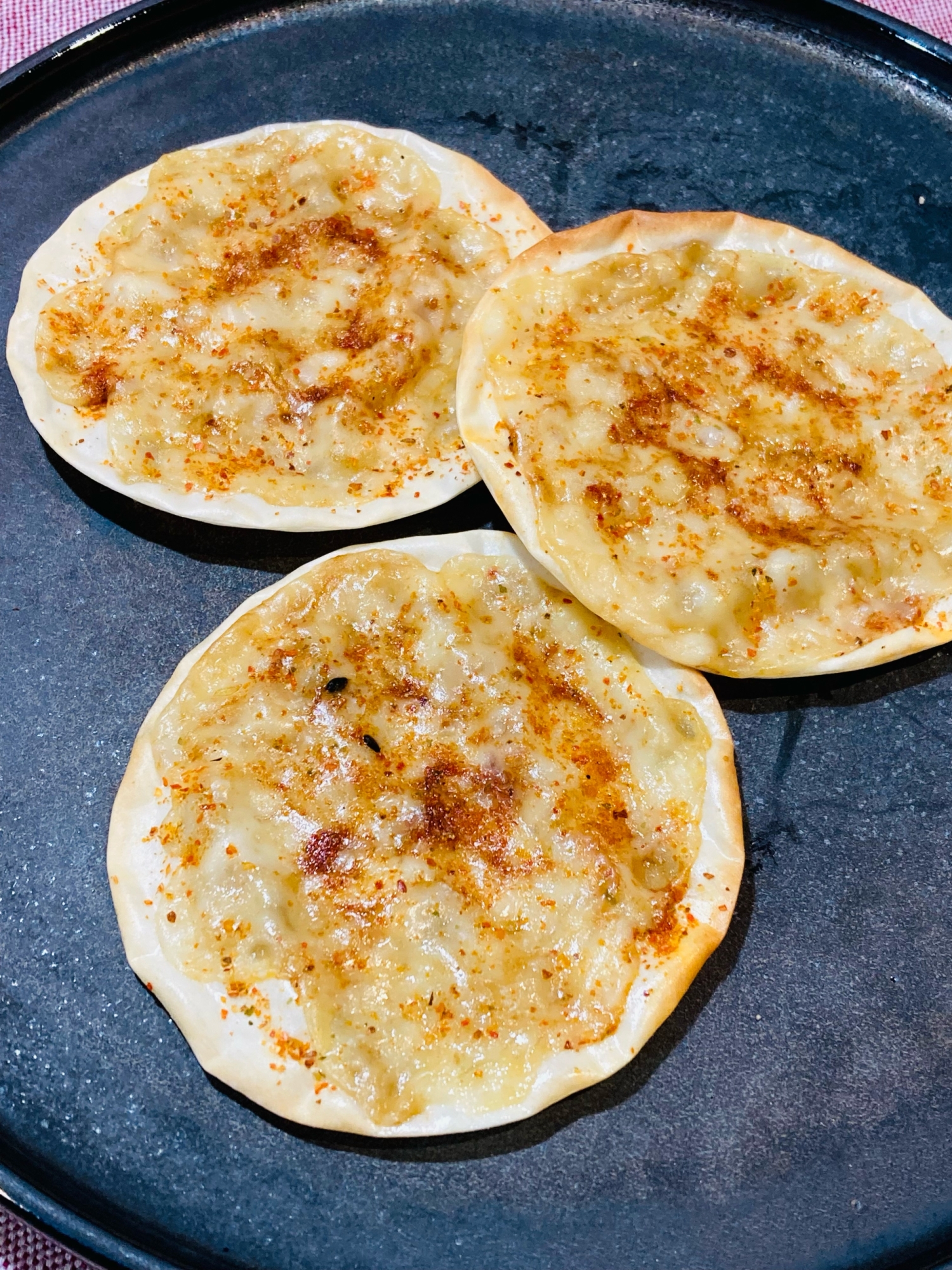 ♦️パリパリでピリ辛☆餃子の皮で七味唐辛子せんべい