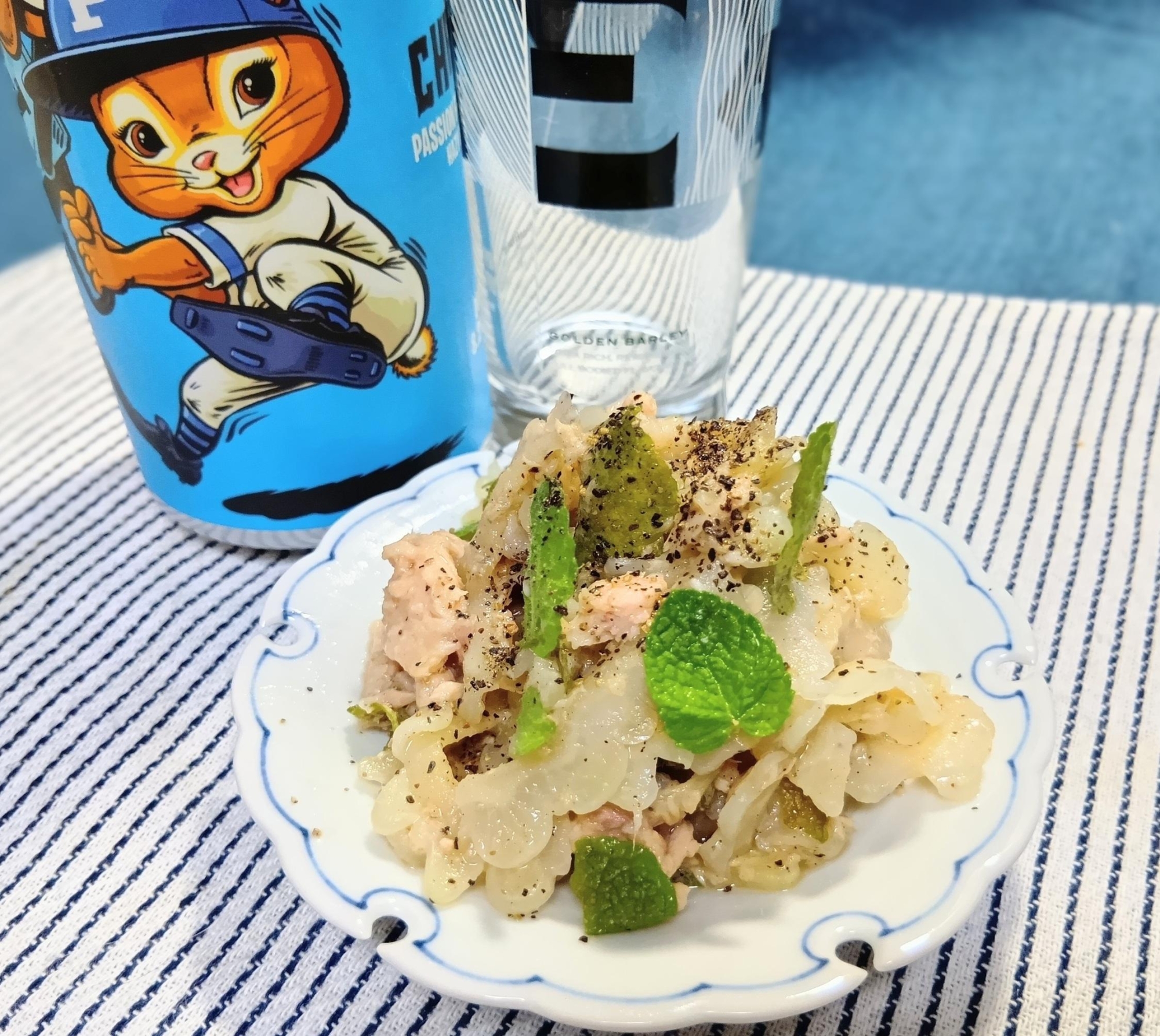 ミント香る！白ゴーヤとツナのレモンオイル仕立て