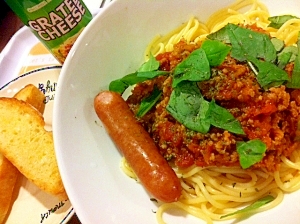 ブランチミートソーススパゲティ