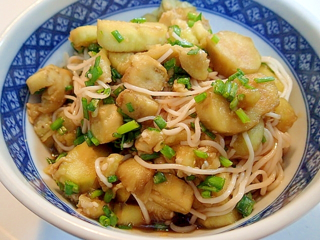 茄子が主役　❤焼き茄子素麺❤