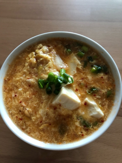 豆腐とキムチで★旨辛★スンドゥブチゲ風スープ