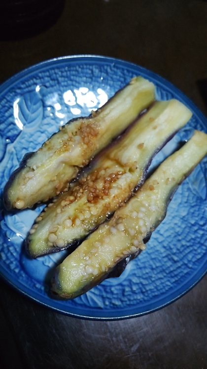 電子レンジで蒸し茄子(ごま砂糖醤油) ナス