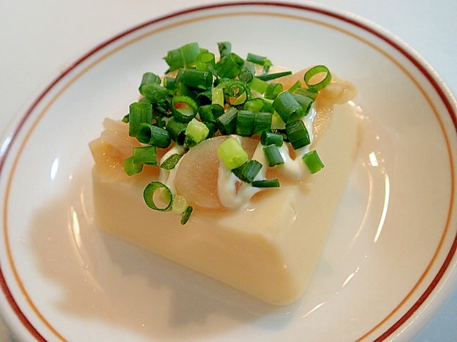 甘酢生姜と小葱の卵豆腐