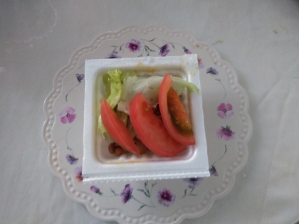 リーフレタス＊ミニトマトでサラダ納豆