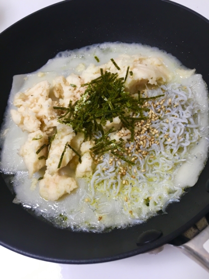 明太子ポテトサラダとしらすのハーフアンドハーフで作りました！超美味しかったです！