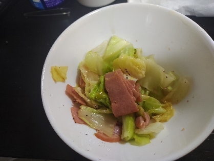 春☆新キャベツとベーコンのペペロンチーノ風炒め