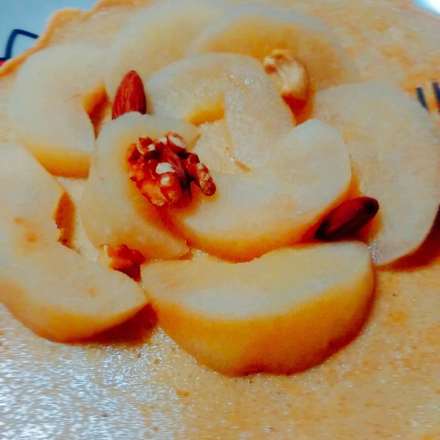 梨のシロップ煮のせホットケーキ