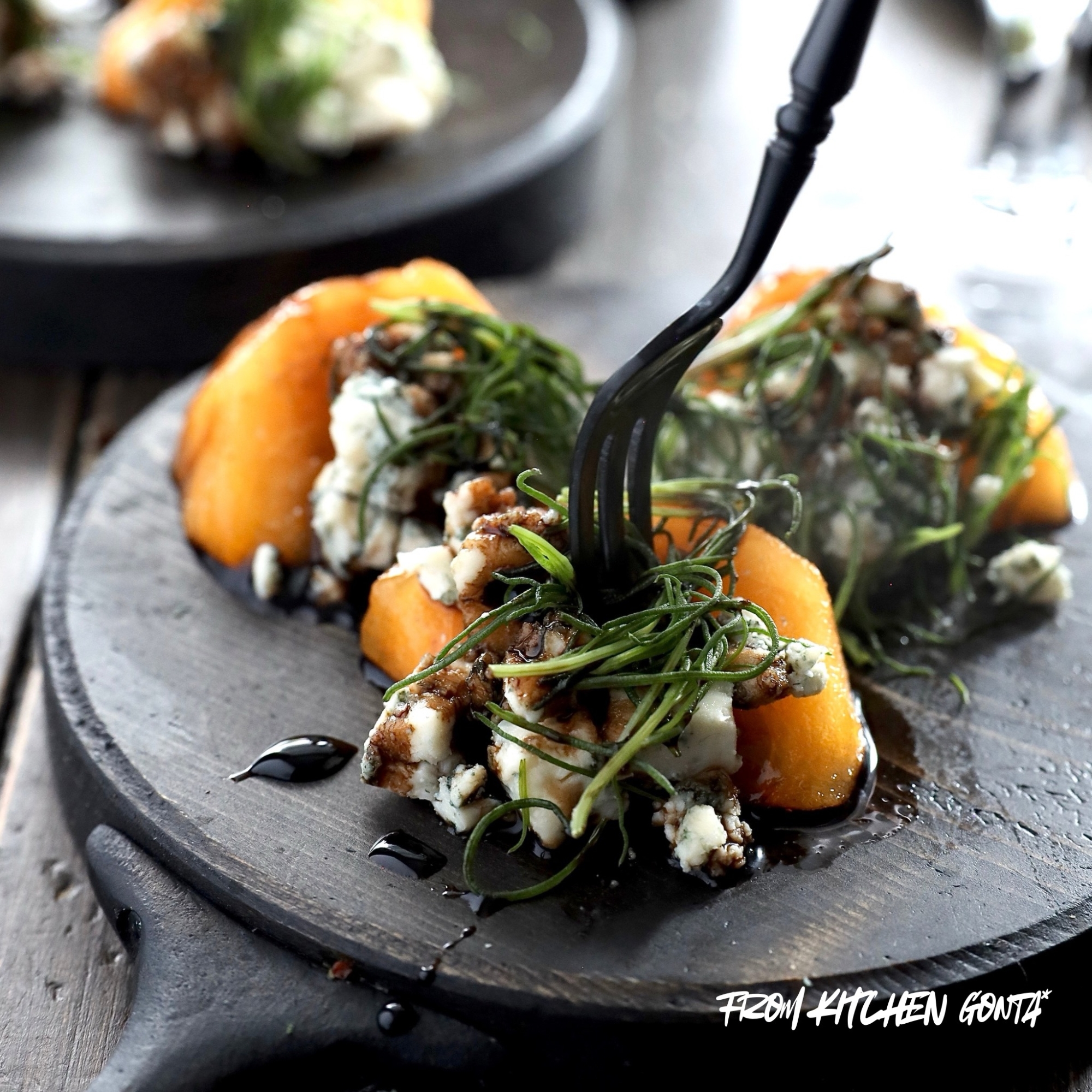 柿とゴルゴンゾーラの前菜