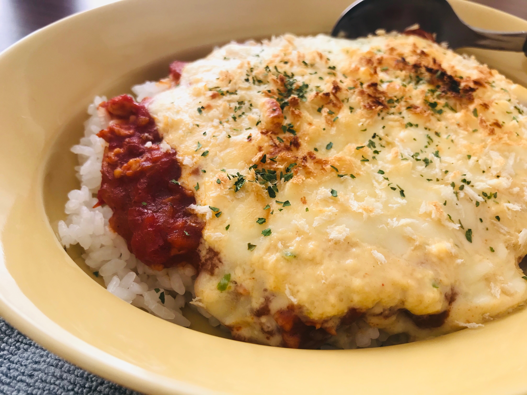 鶏ひき肉で！ミートソースドリア☆