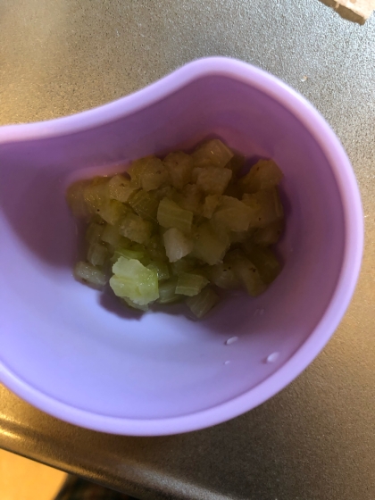 こんにちは(^^)ほんのり味噌味が美味しそうでした！我が子も完食、ありがとうございました(o^^o)