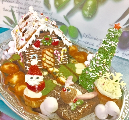 ♥クリスマス：市販でお菓子の家♥
