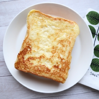 厚切り食パンで作りました。ふわふわで美味しかったです♡レシピありがとうございました。