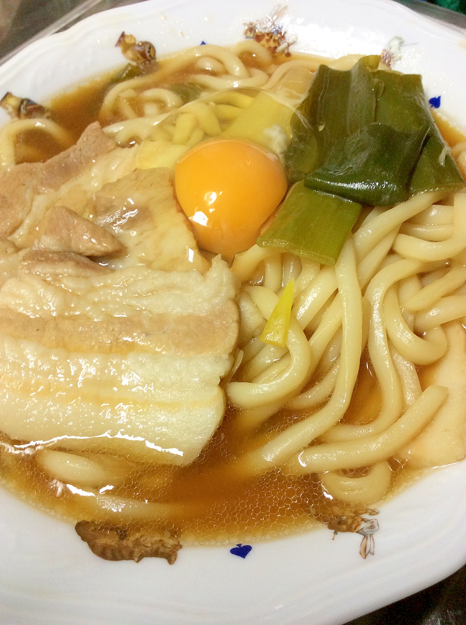 ねぎと豚バラのうどん