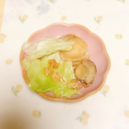 ホタテ貝柱レタスオートミールの煮物♪