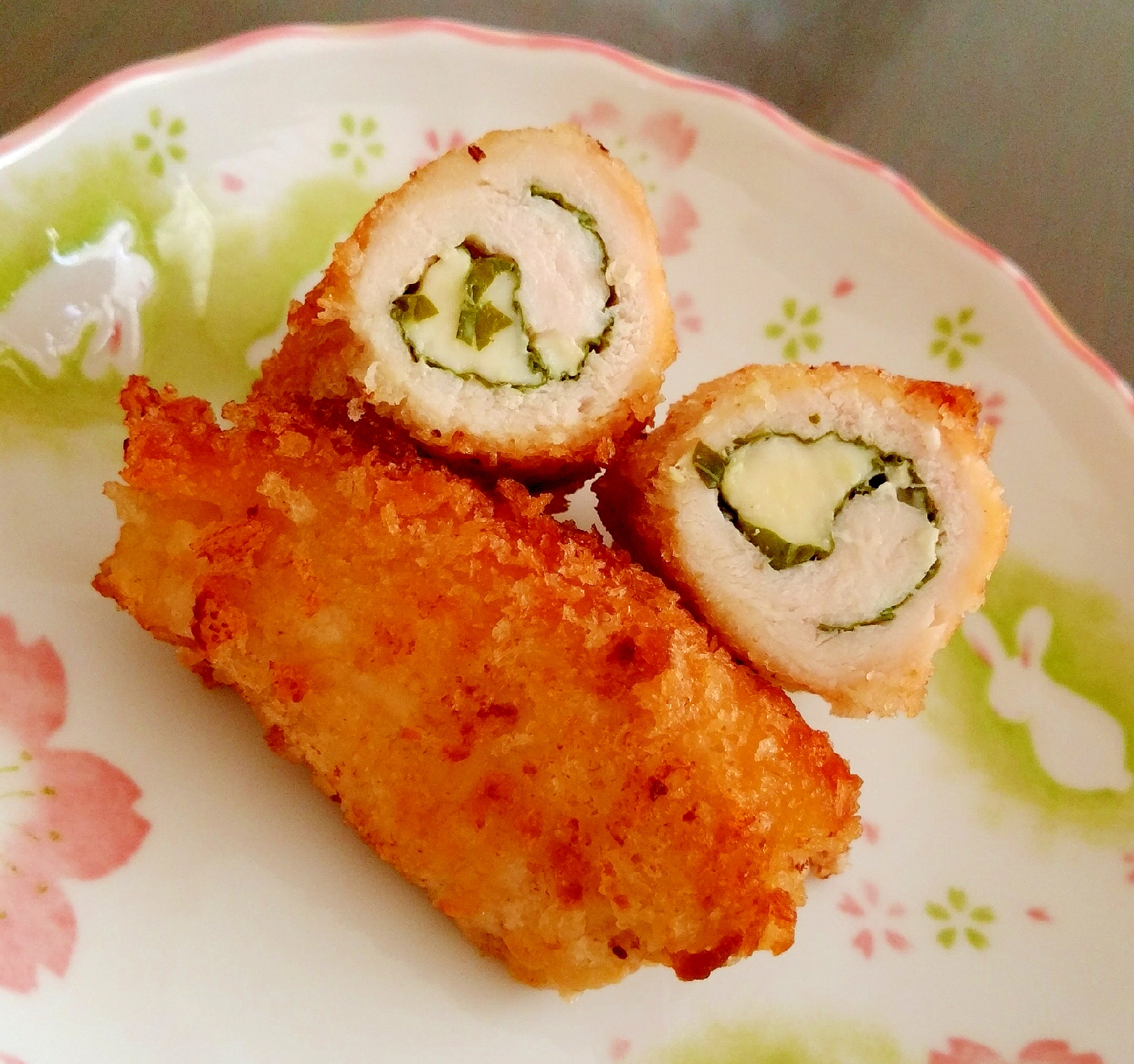 鶏むねで 青じそ&チーズ巻!!