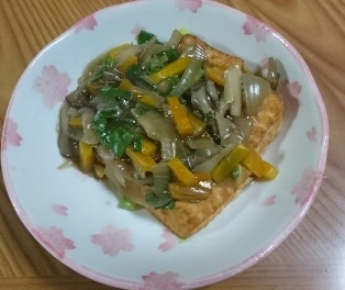 厚揚げを別で焼くのがポイントなんですね。
カリっと食感にあんかけのトロッと感がよかったです。