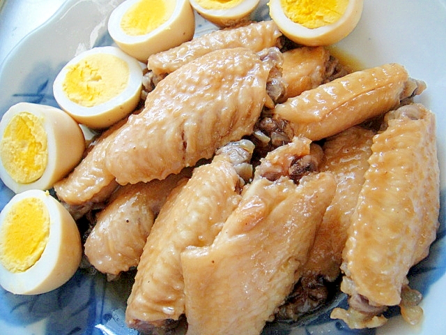 鶏手羽先と卵の甘酢煮