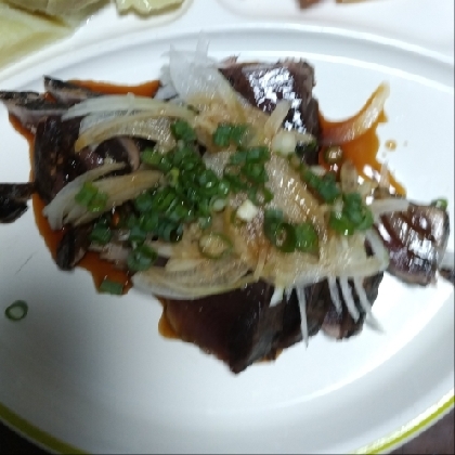 鰹のたたき☆新玉葱のスライス添え