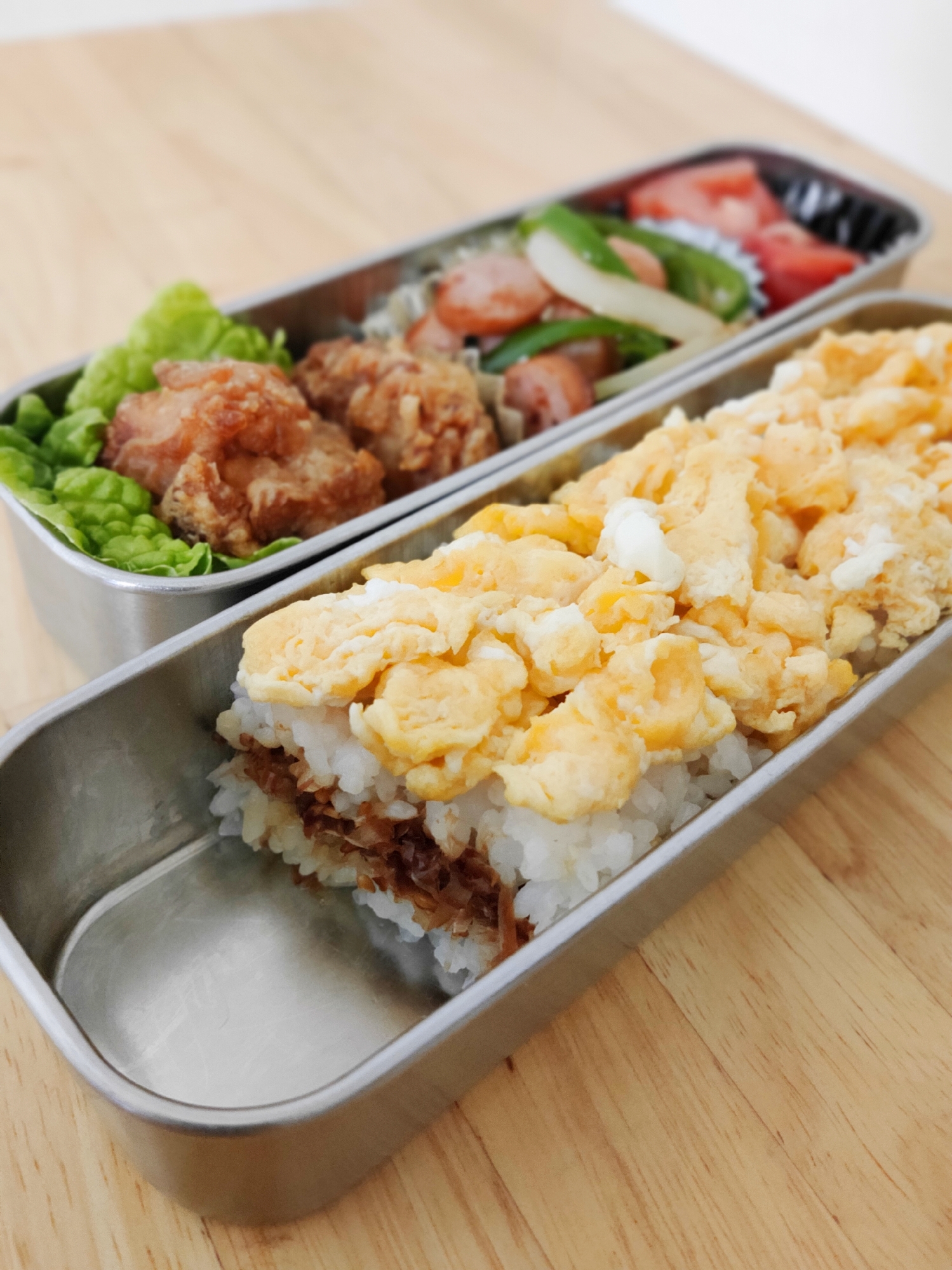 素朴な味わい✳おかかと炒り卵のお弁当