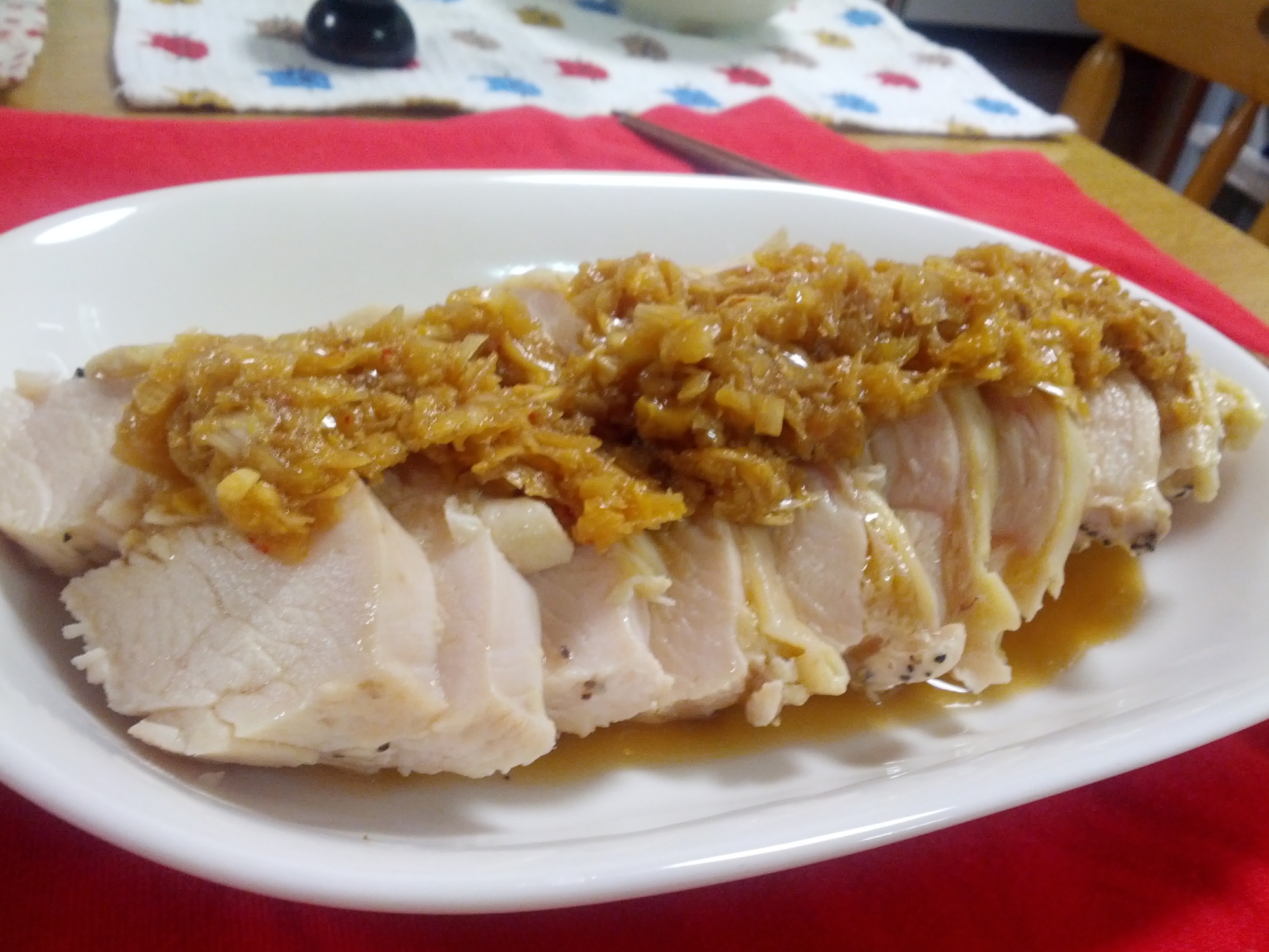 蒸し鶏 白切鶏 に油淋鶏ソース レシピ 作り方 By ガブリエル8世 楽天レシピ 蒸し鶏 白切鶏 に油淋鶏ソース レシピ 作り方 By ガブリエル8世 楽天レシピ