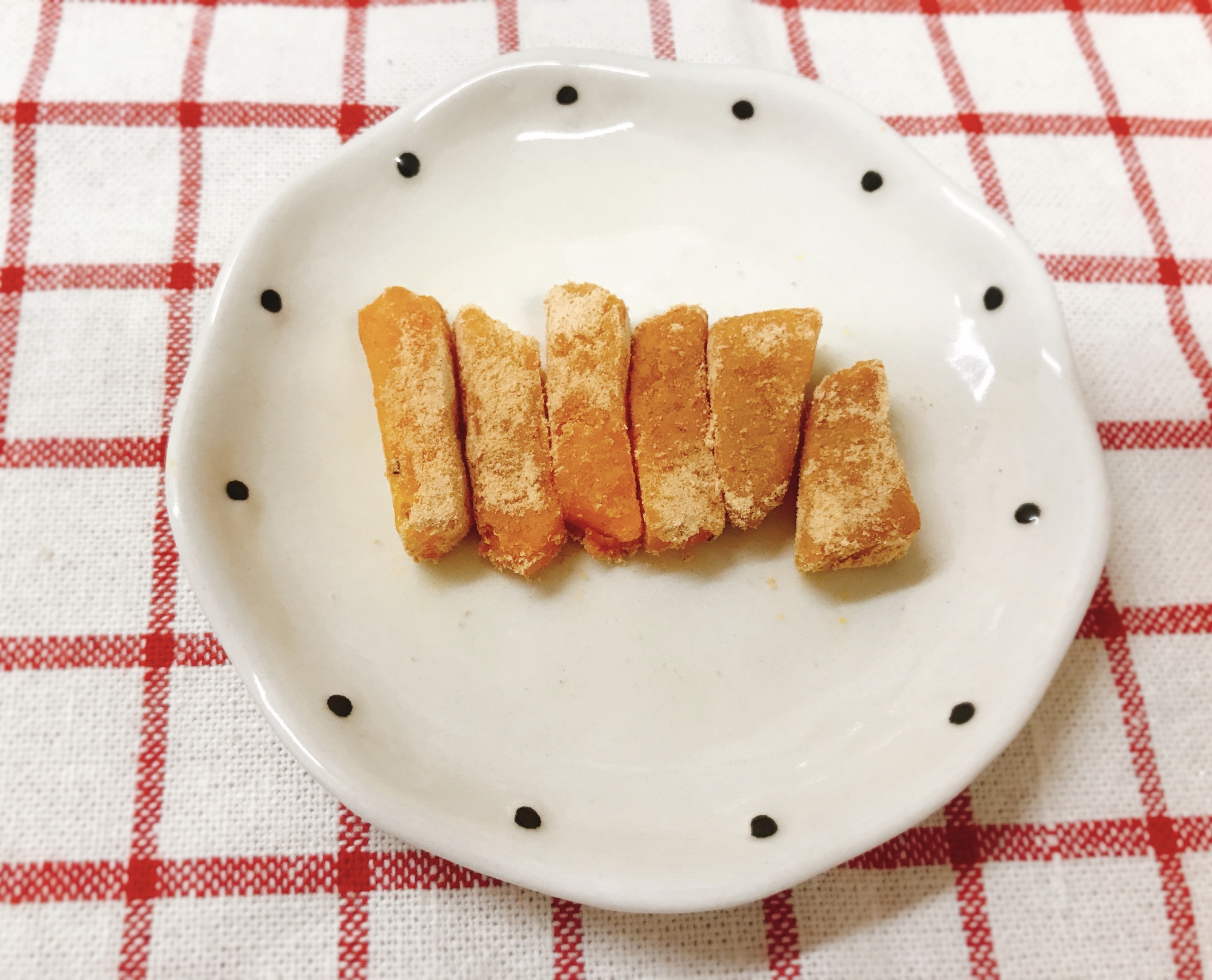 離乳食後期 手づかみも かぼちゃきなこスティック レシピ 作り方 By Cocopoteito 楽天レシピ