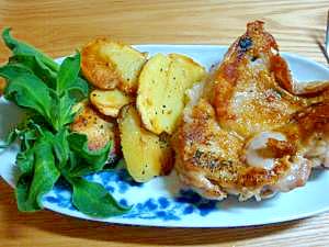 フライパンひとつで 鶏もも肉の塩焼きwithぽてと レシピ 作り方 By Nicetea112 楽天レシピ