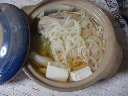 うどん入りの簡単鍋物